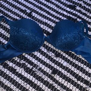 Elegant Blue Lace Bra